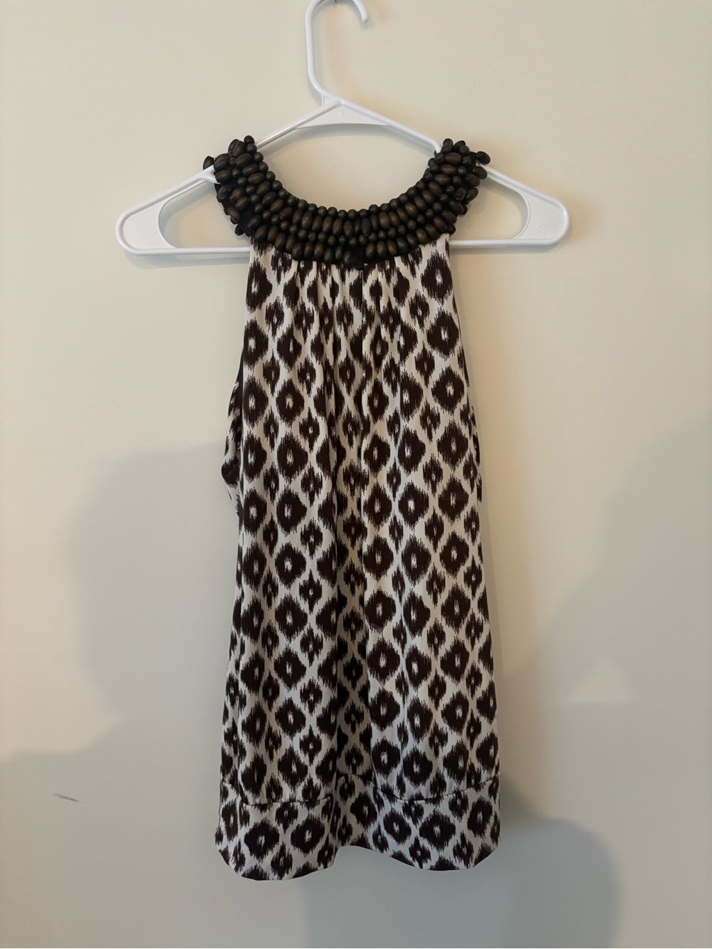 INC International Concepts Black and White Beaded Halter Dress